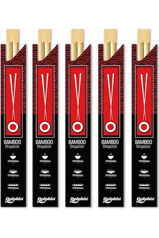 Yıkanabilir Bambu Kore Japon Çin Yemek Çubuğu Chopsticks - 23 Cm. - 5 Çiftlik 1 Paket Ahşap