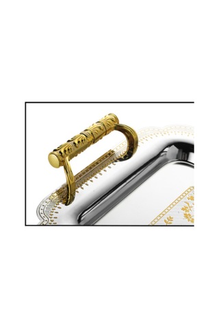 Metal Depolama Tepsi Takı Ekran Plakası Retro Tatlı Meyve Kek Plaka Dekor İçin Saplı Otel Cafe Servis Tepsisi Depolama Tepsileri Gold-s Ahşap - Beyaz