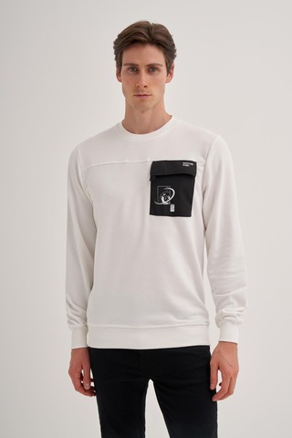 Cazador Erkek 3 İplik Sweatshirt 5016 Ekru 001