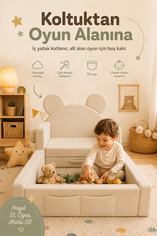 Luxury Tedyy Baza Ve Başlıklı Montessori Full Sünger Yatak Seti