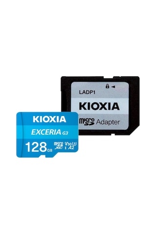 Kıoxıa 128gb Exceriag3, Lmex3l128gg2, A2 V30 4k, Cl10, 160mb/s, Microsd Kart Bellek Sd Adaptörlü