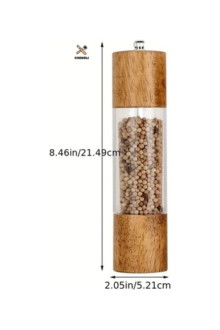 Honeybeeshop Ahşap Tuz Ve Biber Değirmeni Seti 20.32 Cm 2 Adet Manuel 8 İnç Ayarlanabilir Kaba İnce Öğütme Mutfak Baharat Öğütücü