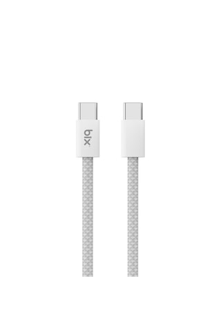 Bix T4cc 65w Usb-c To Usb-c Manyetik Tasarımlı Örgülü Hızlı Şarj Ve Data Kablosu 1 Metre Beyaz