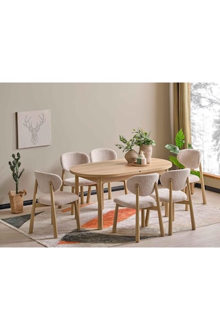 Günçe Kelebek Açılır Yemek Masası 90x156 Cm Meşe