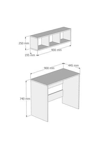 Tanmob Çalışma Masası Raflı Çam - Clm0202