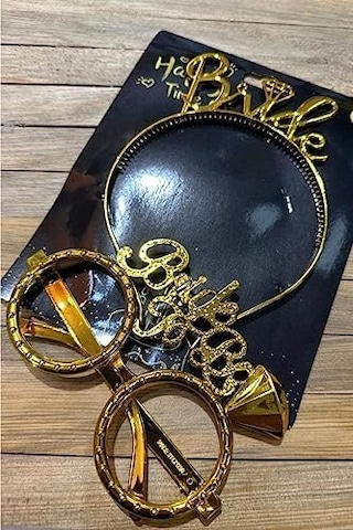 Bride To Be Tac Gözlük Set Gold Açık