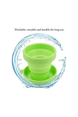 Ximistore9 Yeşil Silikon Katlanabilir Su Bardağı - Taşınabilir, Yeniden Kullanılabilir, Isı Dayanıklı -30 C/+220 C - Seyahat Ve Kamp İçin Yeşil