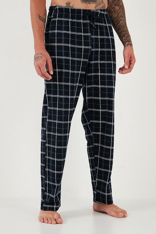 Buratti Pamuklu Regular Fit Normal Bel Düz Paça Cepli 2'Li Paket Erkek Pijama Altı 6574003S2 Lacivert-Yeşil