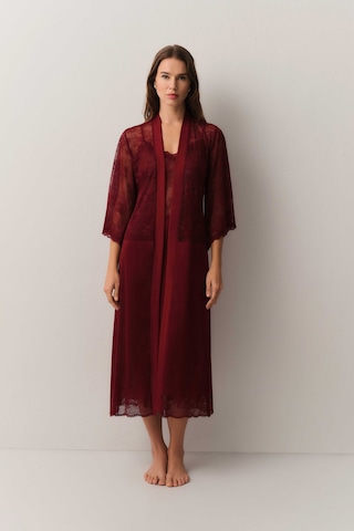 Suwen Antique Dantelli Uzun Sabahlık St4448615l102 Bordo