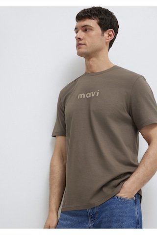 Mavi - Mavi Logo Baskılı Kahverengi Tişört 0612732-83866 Kahverengi