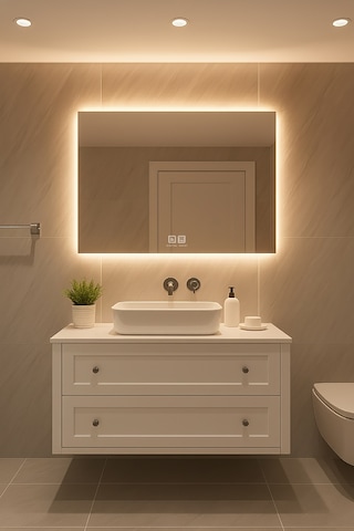 Digital Hayat Buğu Çözücü Dokunmatik Dimlenebilir Dikdörtgen Ayna Gün Işığı Led Dekoratif Banyo Makyaj Aynası Yatay Ve Dikey Kullanım Naturel