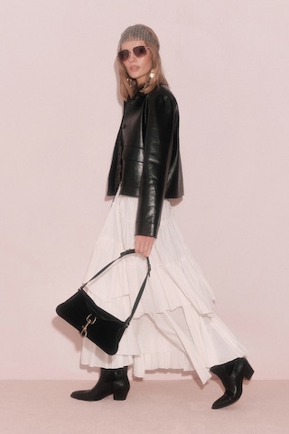 Katlı Boho Vual Etek Ekru Ekru