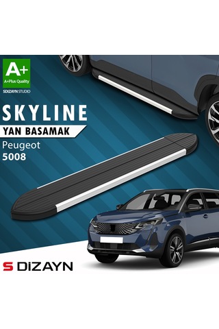 S-dizayn Peugeot 5008 2 Skyline Aluminyum Yan Basamak 203 Cm 2017-2023 A+ Kalite