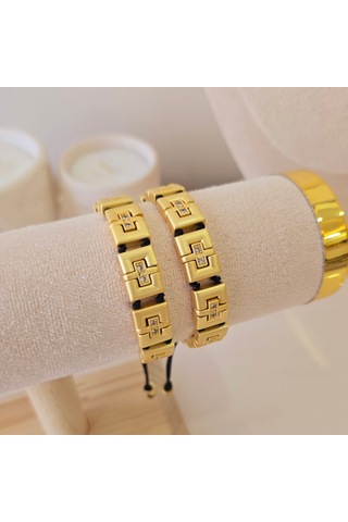 Kare Jj Çelik Bileklik Gold - Çelik