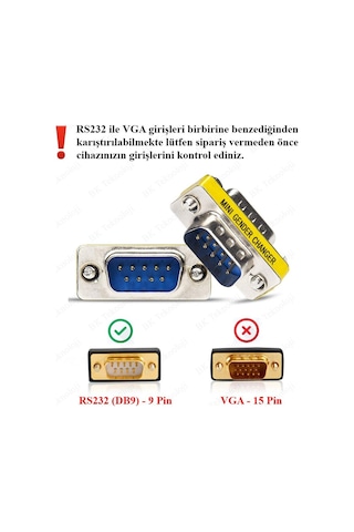 BK Teknoloji 9 Pin Rs-232 Db9 Erkek-Erkek Cinsiyet Değiştirici Bağlayıcı Adapt