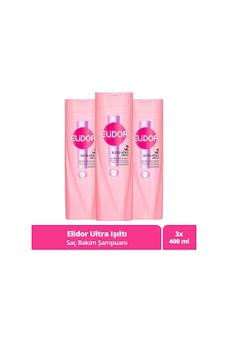 Elidor Saç Bakım Şampuanı Ultra Işıltı Yoğun Parlaklık 400 Ml X3