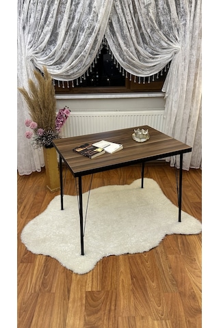 Modern Style Home Metal Ayaklı Masa Mutfak Masası Çalışma Masası Bilgisayar Masası Kahverengi Modernk018