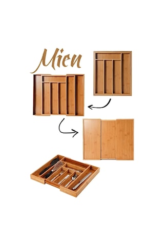 Mien Bambu Ayarlanabilir Çekmece Içi Ölçü Ayarlı Kaşıklık 5-7 Bölmeli 8b81 Kahve