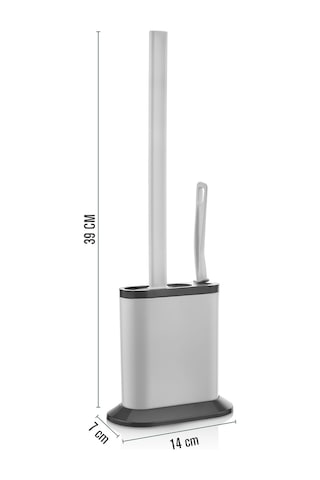 İndecor Houseware 2'li Tuvalet Fırçası Seti Ve Çok Amaçlı İnce Temizlik Fırçası Derz Banyo Detay Temizleme Fırçası Siyah