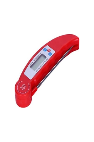 Kırmızı Mutfak Dijital Prob Termometre Barbekü Pişirme Gıda Yağı Sıcaklık Ölçer