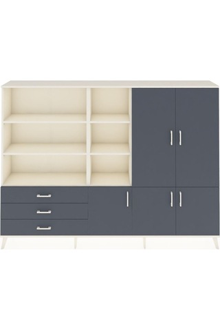 Arges Dolap 11 Raflı 3 Çekmeceli 5 Kapaklı 220x30x163 Aytaşı-antr Aytaşı-antrasit