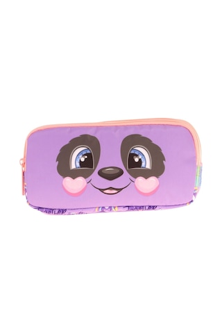 Kaukko Kids Üç Bölmeli Mor Somon, Panda Desenli, Kız Çocuk Okul Kalemliği - L8233 Mor - Somon