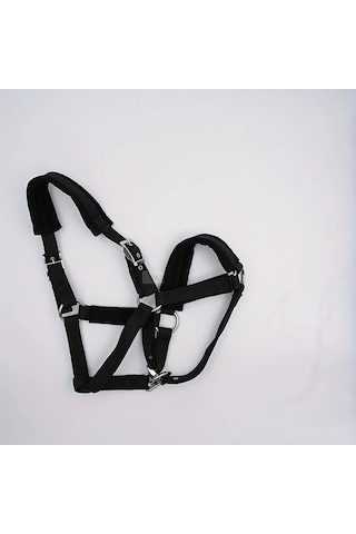 Elmpaly Siyah M Nilon Örme Kayışlı Ayarlı At Başlığı Dayanıklı Binicilik Ekipmanı