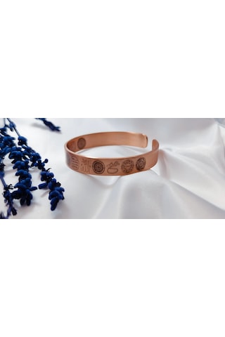 "çift Taraflı Dualı Bakır Bileklik - Şık Ve Anlamlı Aksesuar Bakır