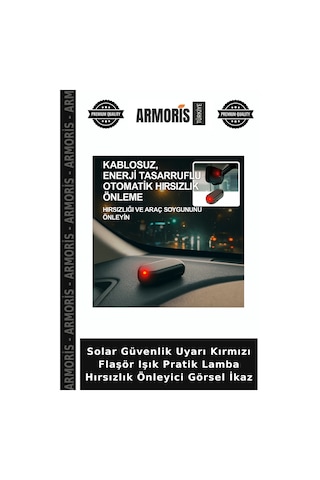 Solar Güvenlik Uyarı Kırmızı Flaşör Işık Pratik Lamba Hırsızlık Önleyici Görsel İkaz