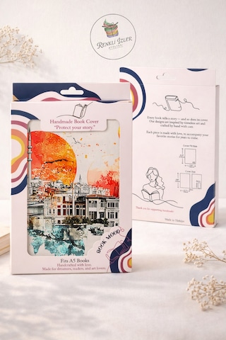 Kitap Kılıfı Ve Metal Ayraç Seti İstanbul Günbatımı