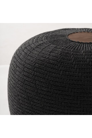 Karaca Home Kaşmir Halı 7/24 Dekoratif Örgü Puf Antrasit 50x50x35 Cm 000001000187060001