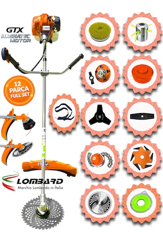 Cros Lombard İtaly Marzanox 540x Yan Tipi Benzinli Ot Çalı Çim Biçme Tırpanı+ 12 Pcs Komple Hoby Setli