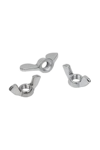 Kelebek Somun Metrik 4mm 20 Adet Kaplamalı Beyaz