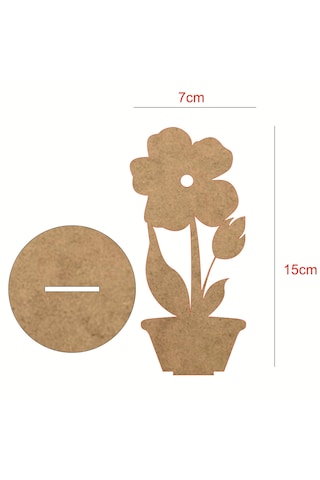 Ahşap Boyanabilir Bahar Dalı Çiçek Figürü 7x15 Cm - 3mm Mdf Okul Öncesi Boyama Etkinlik Seti 10 Adet
