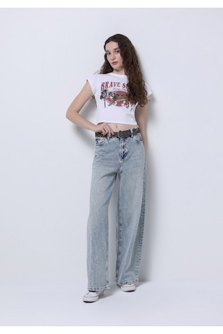 Colins Loose Fit Kadın Gri Jean Pantolon Cl1075839 Q1.v1 Dn02111 Denim