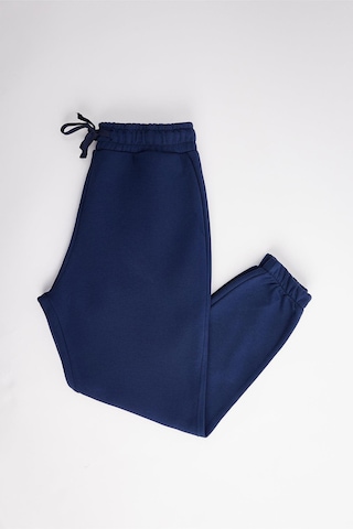 Tudors Unisex Relax Fit Rahat Kesim Şardonlu 3 Cepli Lastikli Jogger Paça Lacivert Eşofman Altı-32645 Lacivert