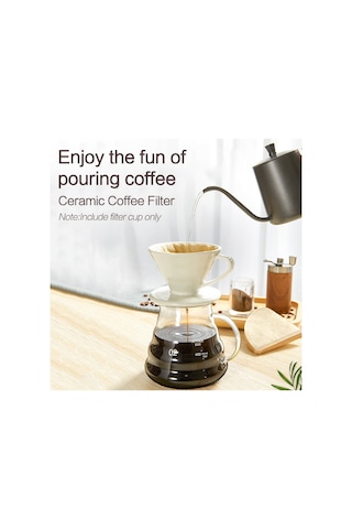 Geeksen Kahve Filtre Kupa: Seramik V60 Spiral Içme, Kolay Çayırma, Siyah Küçük Boy, El Filtre Kahve Aleti Siyah