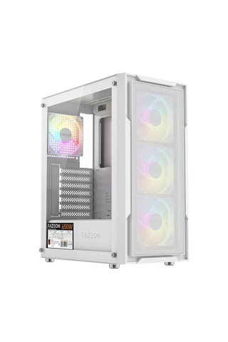 Fazeon F11 650w 80+ Bronze Mesh Rgb 4x120mm Fanlı Atx Beyaz Gamıng Kasa