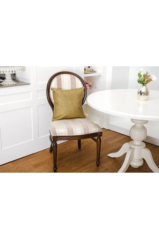 Linen Pamuk Keten Baskılı Haki Kırlent 45 45 Cm - 537 45 x 45