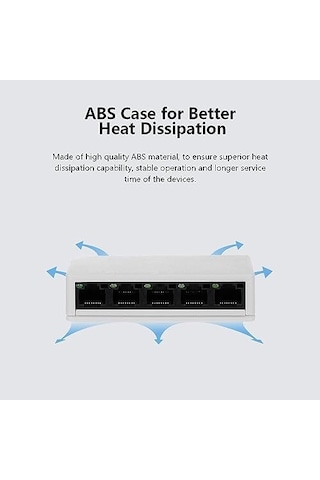 Apera Nr3 5 Port Led Işıklı Switch 100mbps Ethernet İnternet Dağıtıcı Ağ Hub Ev Ofis İçin