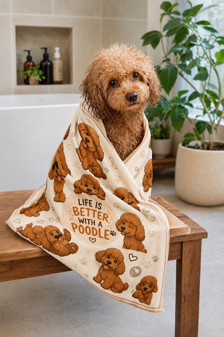 Kedi & Köpek Kurulama Havluları Poodle Joy Hızlı Kuruyan 50x100cm
