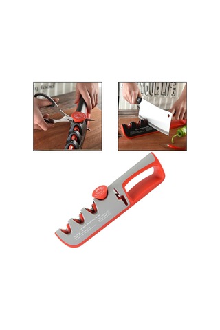 Dolıty Mutfak Bıçak Bileyici Ayarlanabilir Makas Gri-kırmızı