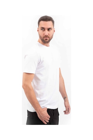 Outdoor T-shirt Günlük Pamuklu Basic Erkek Basetı03 Beyaz