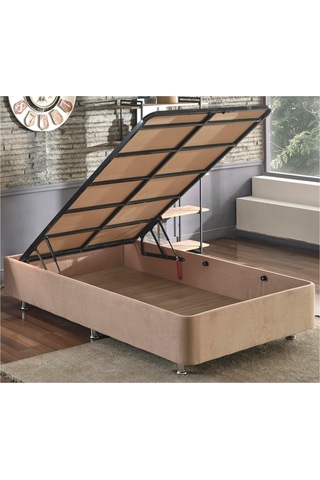 Nironyatak Niron Rama Baza Ve Başlık Seti 120X200 Cm Tek Kişilik Sütlü Kahve