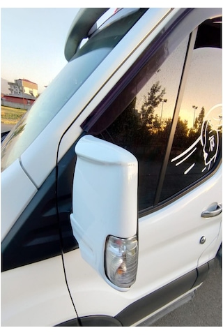 Ford Transit 2014-2021 Beyaz Boyalı Batman Yarasa Ayna Kapağı