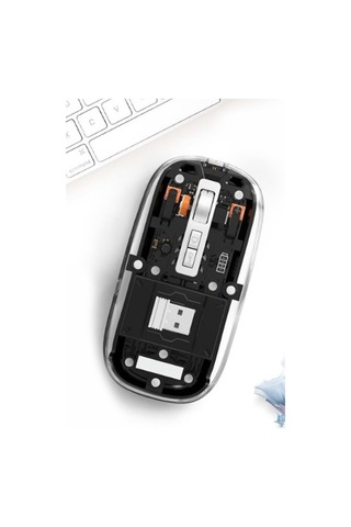 Sessiz Şeffaf Tasarım Zarif Ev Ofis Oyuncu Hem Bt Hem Dongle İle Kullanılabilir Mouse Siyah Diğer