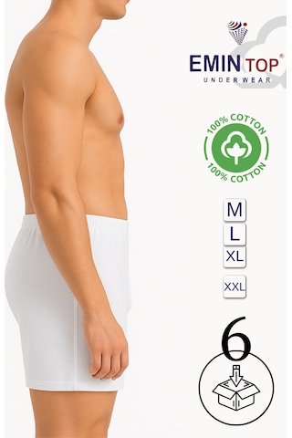 Mercan Erkek Boxer Short 6'lı - Beyaz Boxer Şort