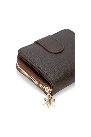 Adelina Bags Kadın Yumuşak Dokulu Küçük Cüzdan Kahve