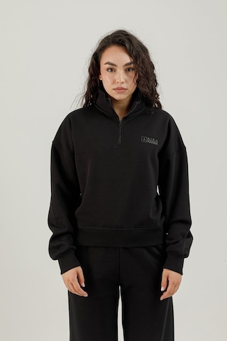 Airlife Bolder Fz.7 Yarım Fermuarlı Kadın Dik Yaka Sweatshirt Siyah