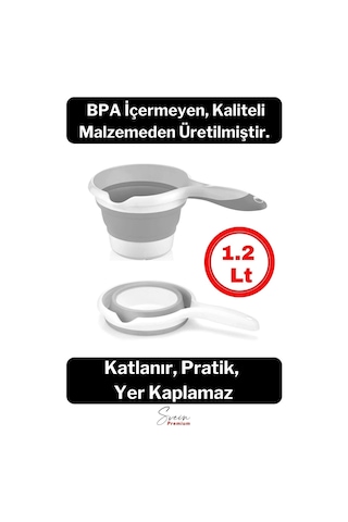 Pratik Premium Katlanır Sert Plastik Koçero Maşrapa Su Kovası Bulaşık Yıkama Leğeni 1200 Ml Diğer